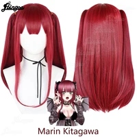 ebingoo my dress up darling marin kitagawa cosplay wig long red with ponytails wigs heat resistant fiber synthetic hair wigs