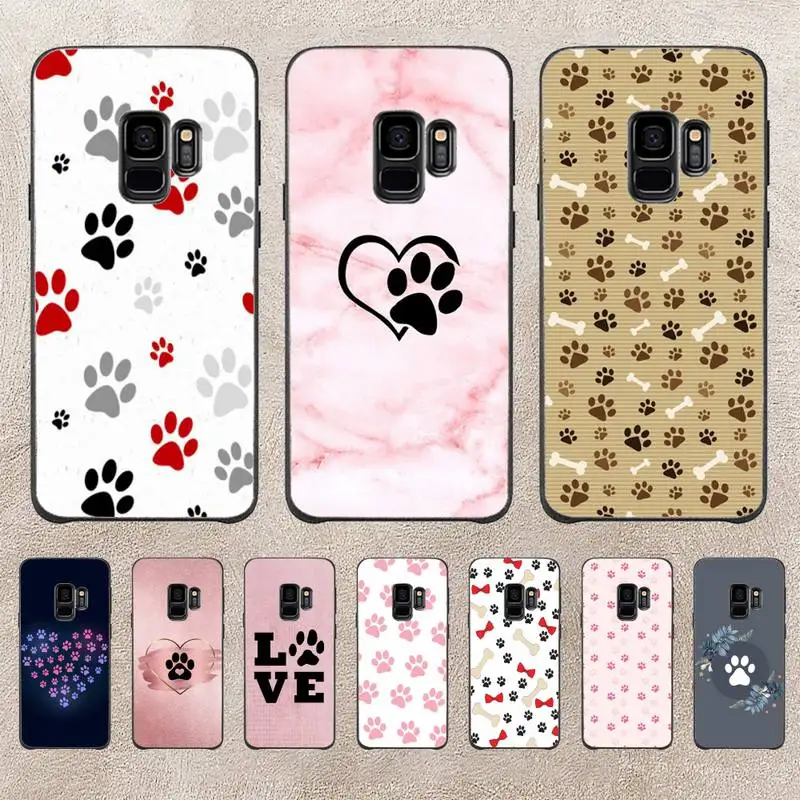 

Dog Footprint Paw Husky Phone Case For Samsung Galaxy Plus S9 S20Plus S20ULTRA S10lite S225G S10 Note20ultra Case