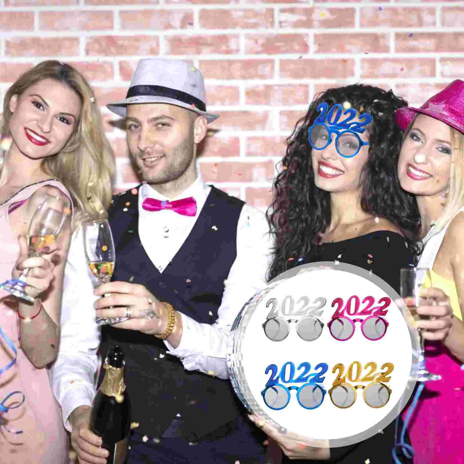 

4 шт. солнцезащитные очки для новогодвечерние НКИ 2022 фотореквизиты