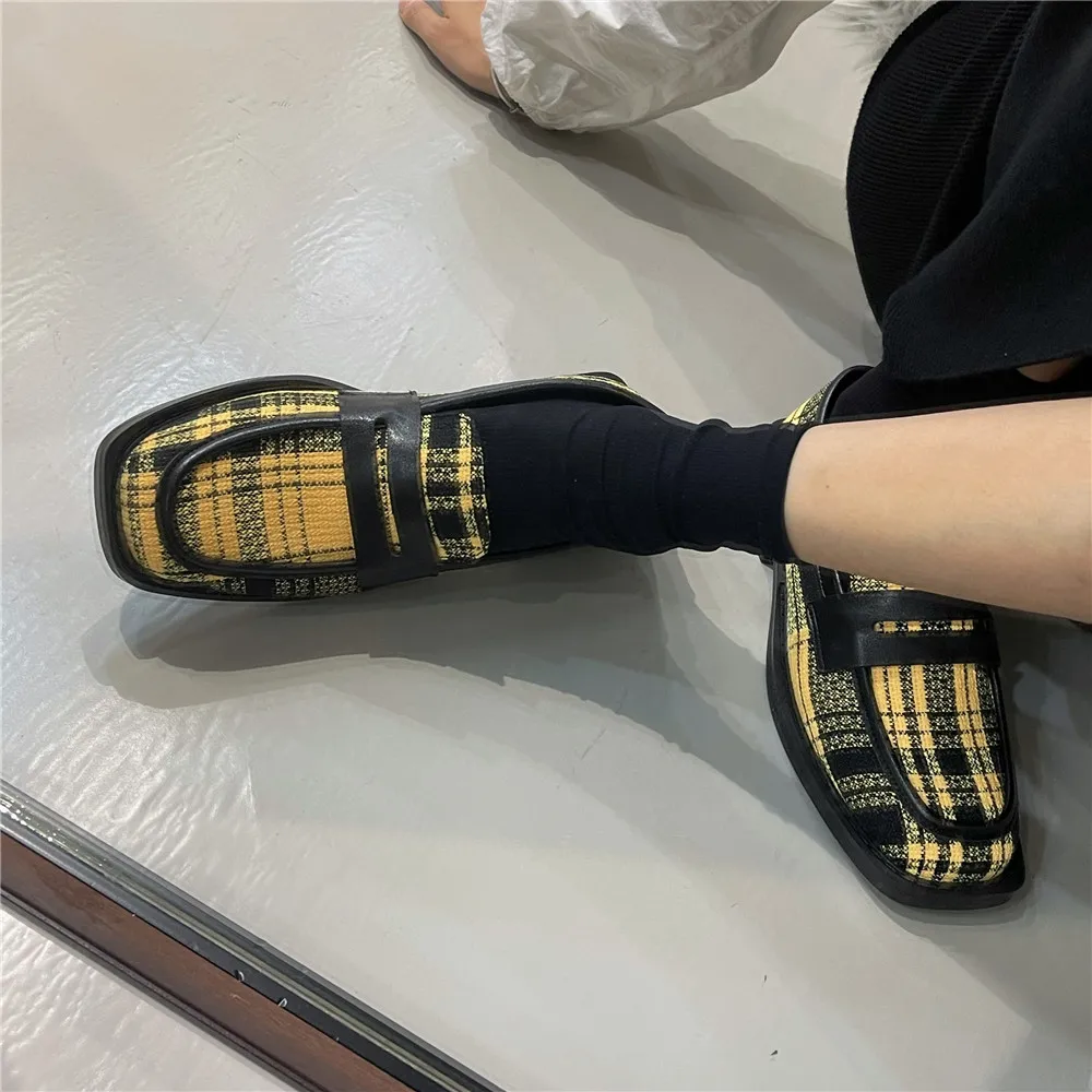 

Туфли-лодочки женские с квадратным носком, однотонные, без застежки, на низком каблуке, зимние, для студенток, из флока, Мэри Джейн