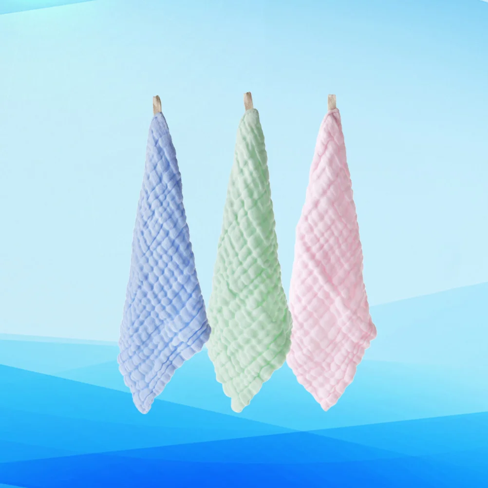 

3Pcs Reusable Cloth Towel Towel Washing Towel Saliva Wiper Kids Kerchief for Kids Children Home ( Green, Blue, )