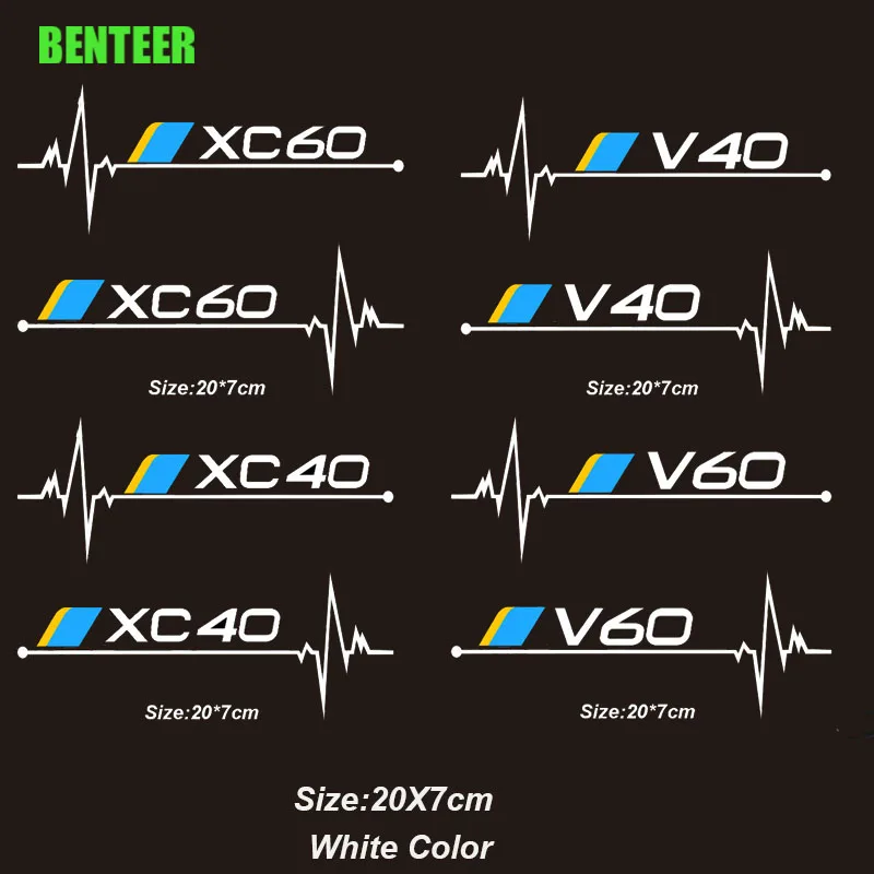 Наклейки для кузова автомобиля Volvo S60 S7 S80 S40 XC90 V40 V50 V60 V70 S90 V90 XC60 XC40 XC70 AWD T6 C30 C70 2 шт. -