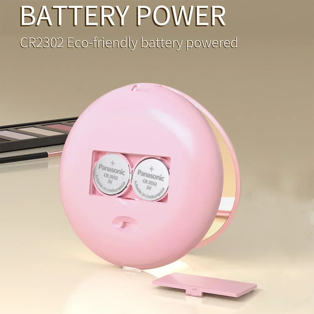 Светодиодное дорожное зеркало для макияжа компактное с подсветкой 3 5 дюйма