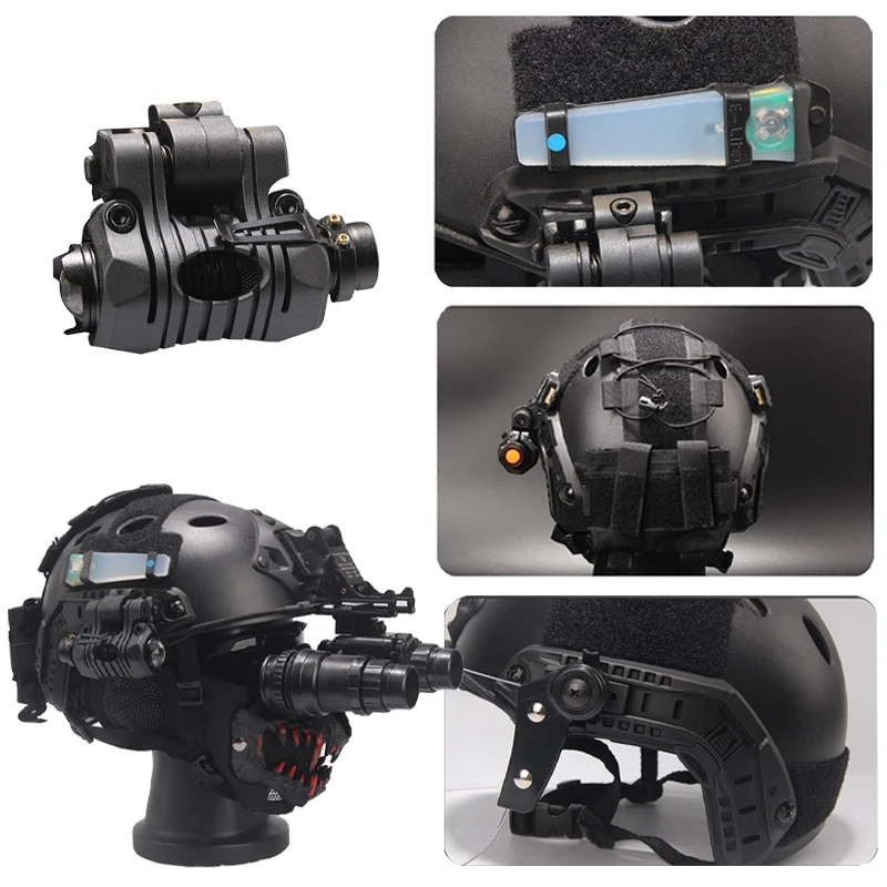 Фото Тактический шлем YCTAC FAST с маской, кронштейном для NVG и фонариком для игр CS, пейнтбола, варгейма, защитный шлем Ghost Face №4