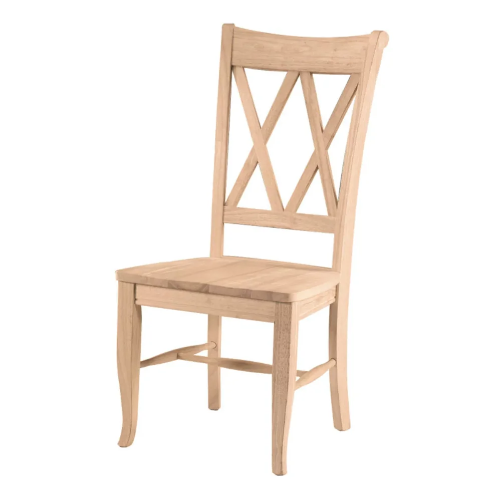 

International Concepts Wood Double X-Back Chair, Set of 2, Unfinished