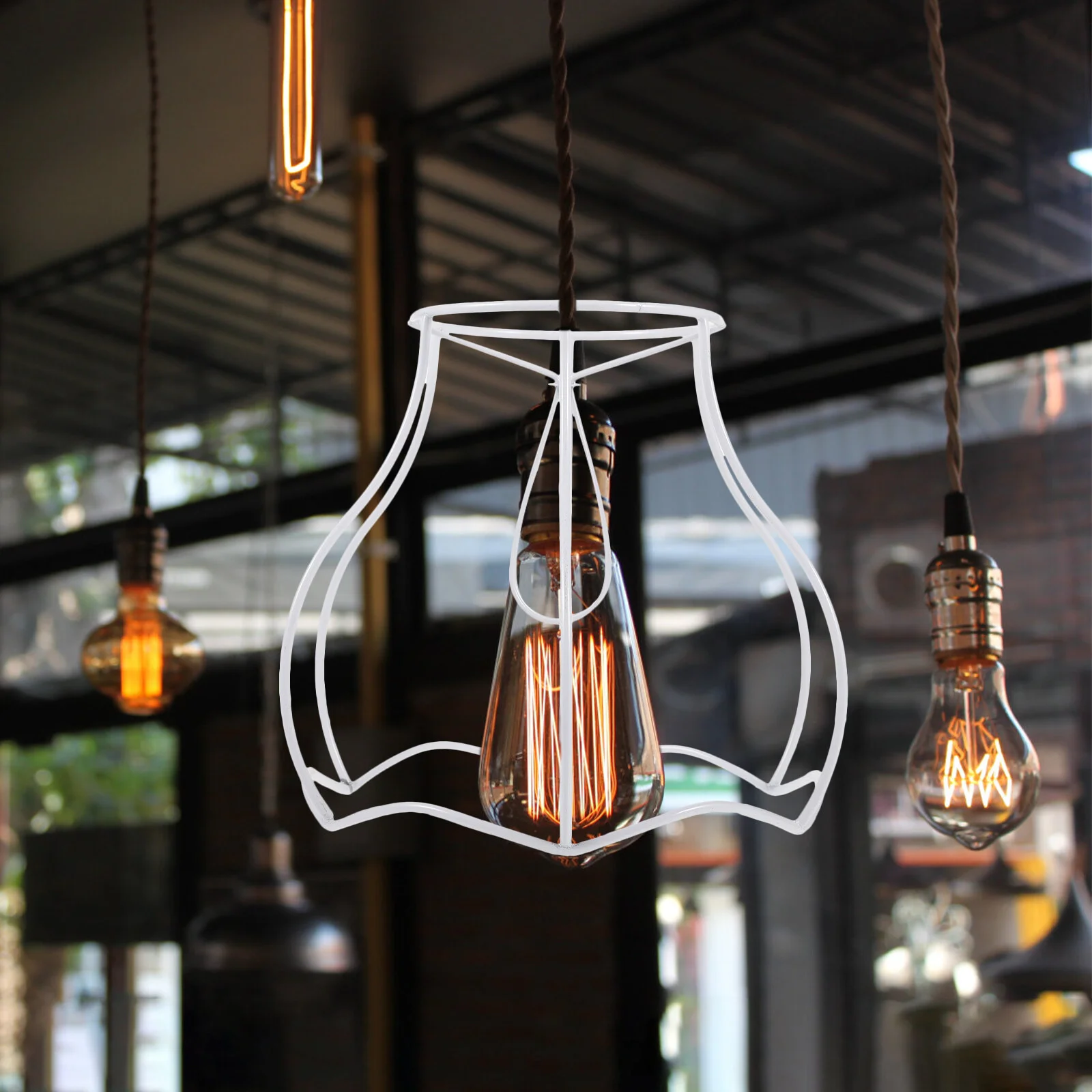 

Protective Frame Bulb Holder Iron Lamp Shade Lampshade Shelf DIY Material Wrought Bracket For