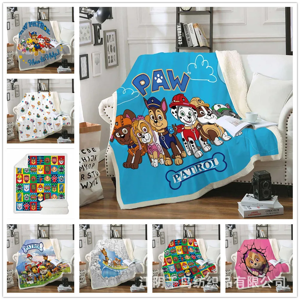 Paw Patrol Soft Warm Coral Fleece Blanket Winter Sheet Bedspread Sofa Plaid Throw Light Thin Mechanical Wash Flannel Blankets | Игрушки и