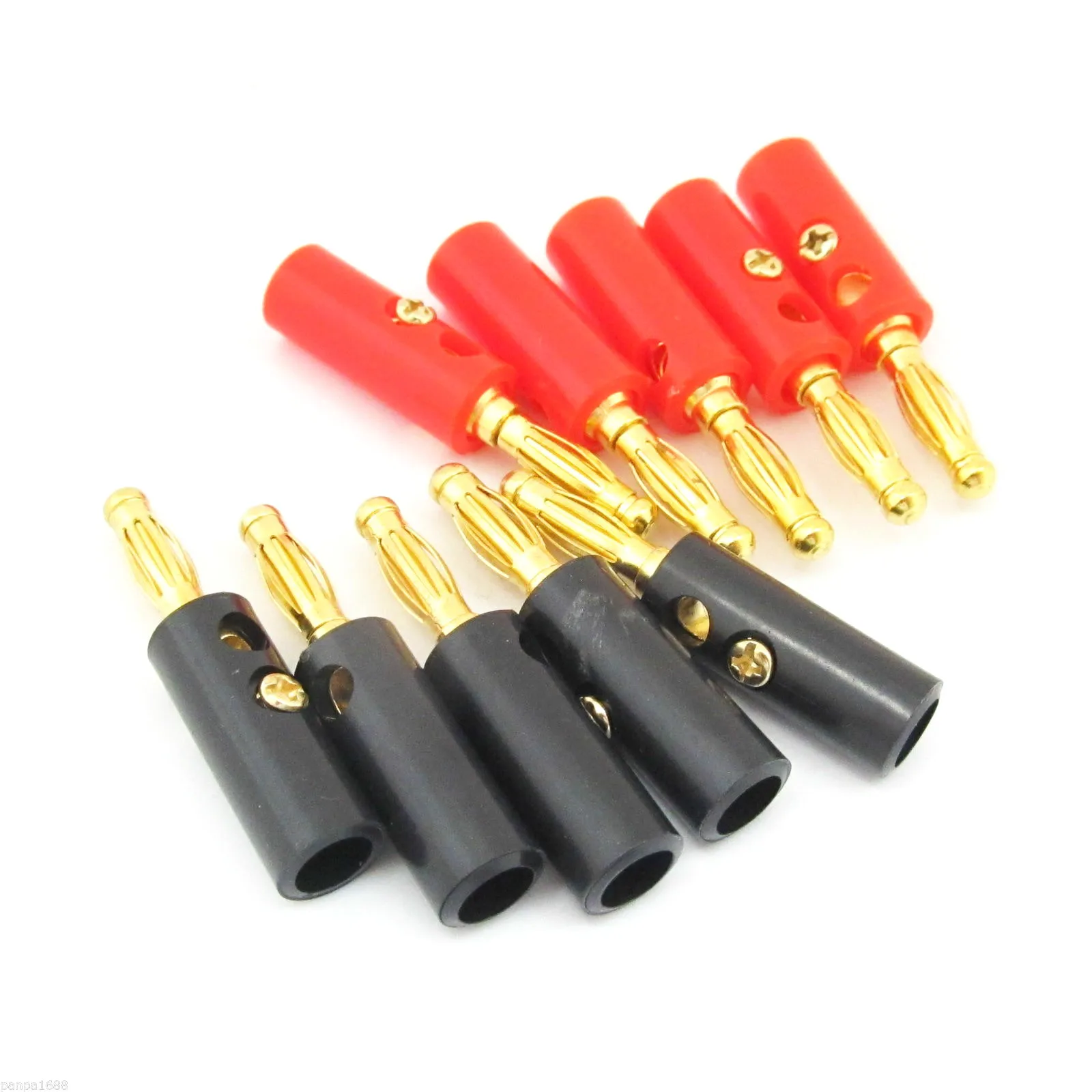 

100pcs Screw Banana Plugs Audio Speaker Cable Wire Lead Pin Banana Connectors Gold Plated Adapter 4mm Black Red Special offer