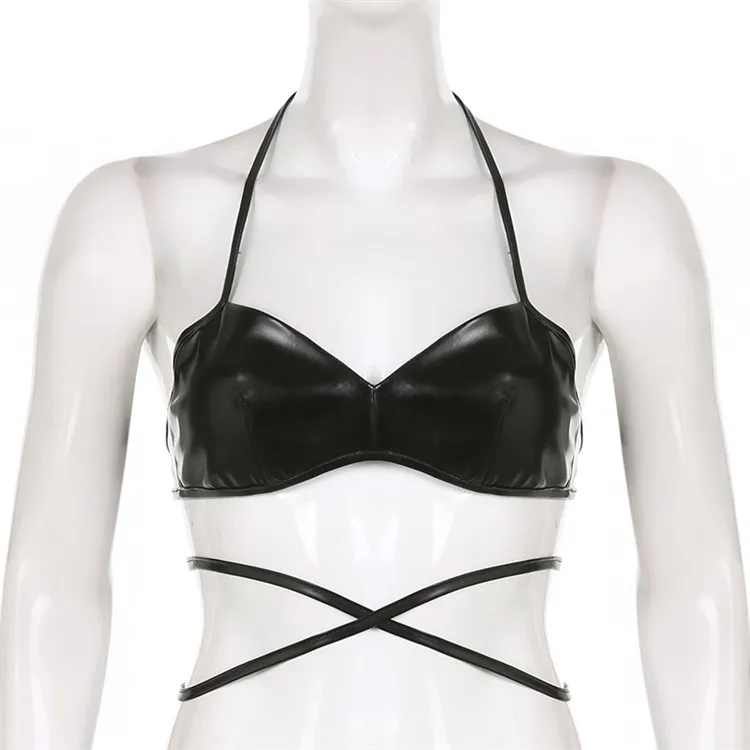 Майка женская с лямкой на шее без рукавов V-образным вырезом |