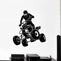 Vinyl Wall Decal Quad Bike Rider Extreme Sport ATV Speed Stickers Mural Man Mountain Biker Downhill Bicycle Wall Sticker Y6235