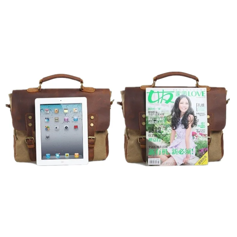 Сумка-мессенджер мужская из вощеной кожи винтажный саквояж в стиле милитари