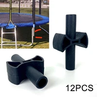 12pcs trampoline pole caps spacer kit outdoor trampoline replacement parts cross shaped black plastic durable