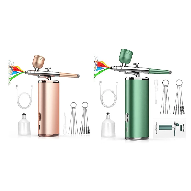 

Аэрограф в комплекте, компрессор для макияжа, подходит для ногтей, портативный беспроводной ручной аппарат