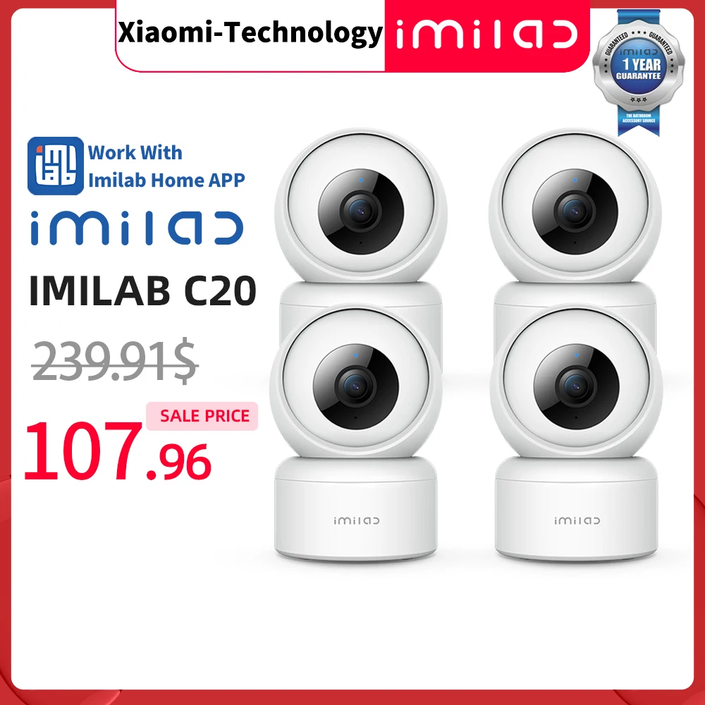

IP-камера IMILAB C20 для домашней системы безопасности, Wi-Fi, 1080P HD, 360 °
