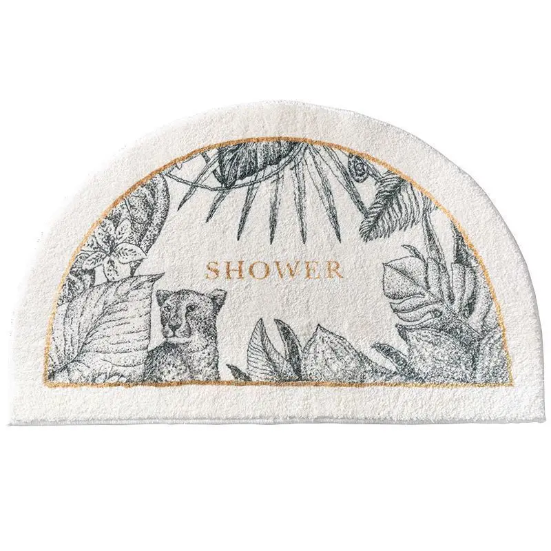 

Bathroom Floor Mat Modern Nordic Black Flora Bath Time Soft Carpet Super Absorbent Slip-resistant Pad Kitchen Door Floor Mats