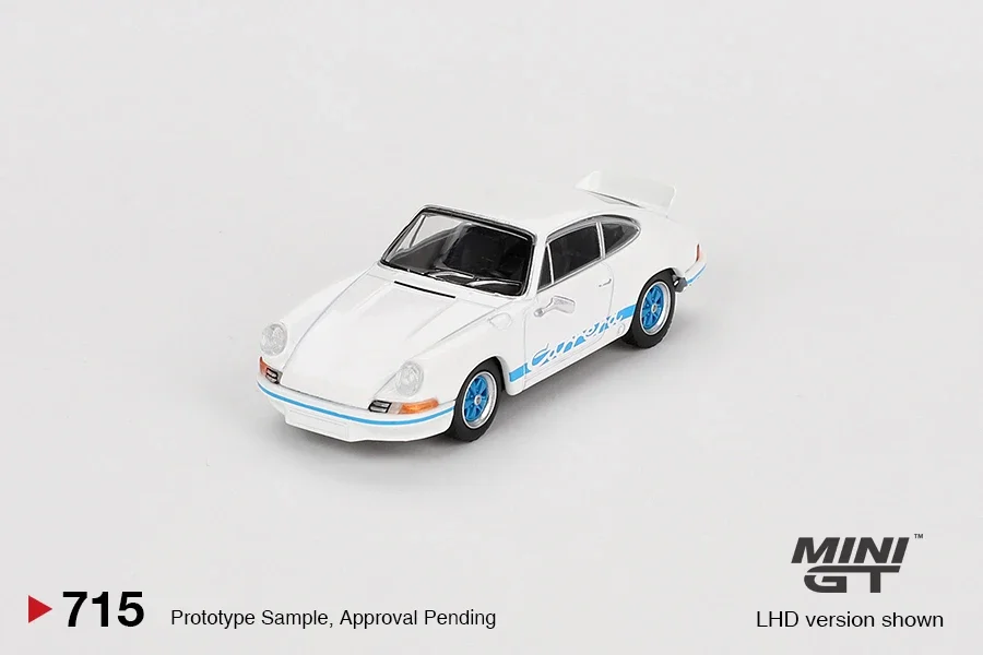MINIGT 1:64 RS 2.7 Гран-при белый с литой моделью автомобиля Blue Livery