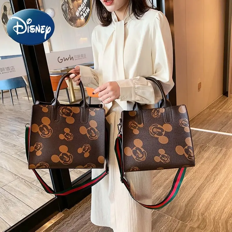 Disney Woman Bag Mickey Print Tote High Quality Luxury Large Capacity Versatile Single Shoulder Crossbody Bag