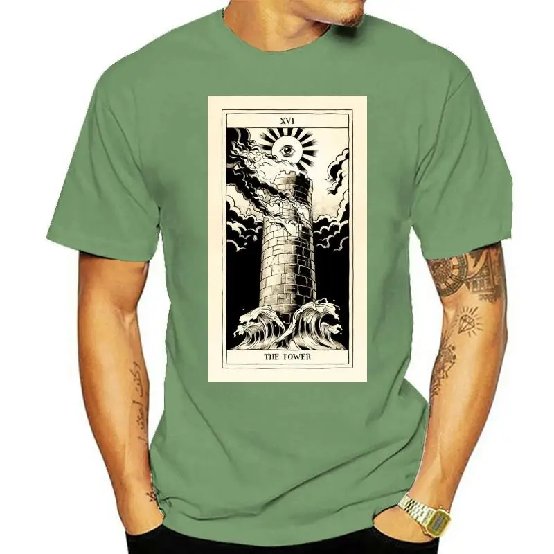 

The Tower Tarot Card Art Logo Men'S (Woman'S Available) T Shirt Black Outdoor Wear Tee Shirt