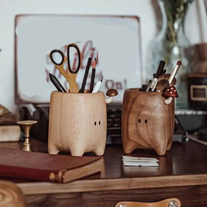 

Wooden Pen Holder Chopstick Holder Tableware Holder Storage Box Study Room Gift Personality Design Desktop Decoration