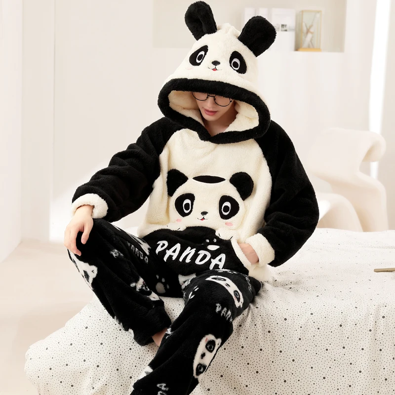 Зимние толстые плюшевые пижамы для мужчин