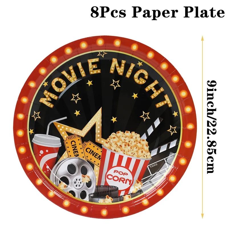 

Бумажные тарелки и чашки Cinema Movie Night FENGRISE