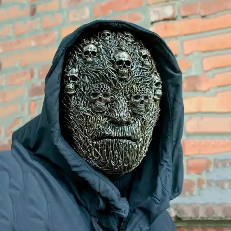 

Эмульсионная маска для Хэллоуина ужасная маска паровой Череп Панк маска для лица эмульсионная латексная маска для взрослых дышащая маска