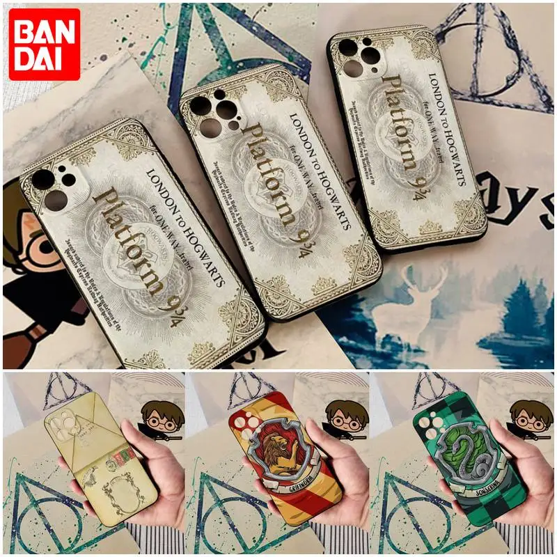 Bandai Гарри Поттер Always Слизерин школьный чехол для телефона IPhone 13 12 11 Pro Max Mini Xs X Xr 8 7