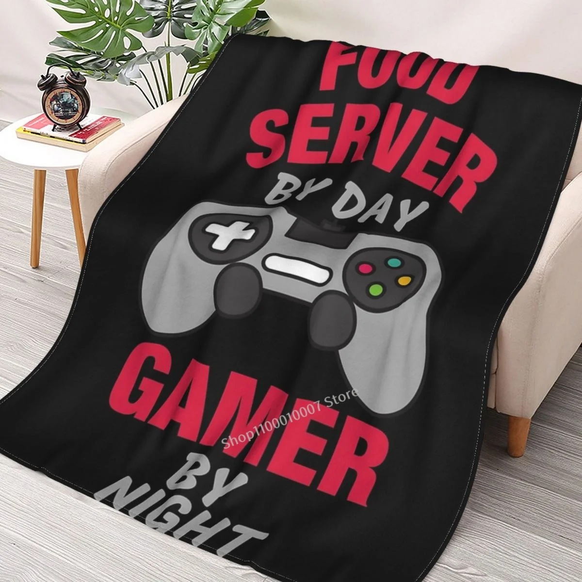 

Funny Food Server Gamer Lover Throw Blanket 3D printed sofa bedroom decorative blanket children adult Christmas gift