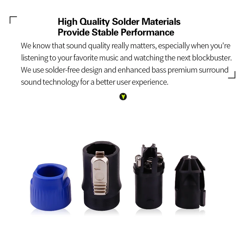 YYTCG Бесплатная доставка 20 шт./лот 4-контактный кабельный разъем для колонки штекер