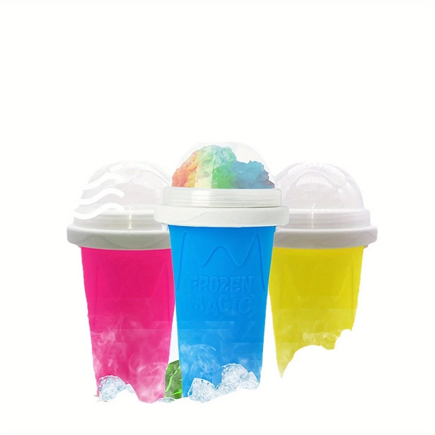 Фото TFS Slushie Clay Made Frozen Magic Squeeze Cup, Изготовление сока, Молока, Йогурта, Мороженого, Охлаждающая чашка для смузи своими руками с соломинкой на крышке, №2