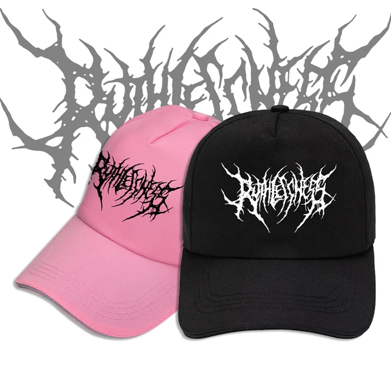 

embroidery Gothic Street Punk Frauen baseball cap men cotton adjstable pure black sports caps women hip hop dad hat new