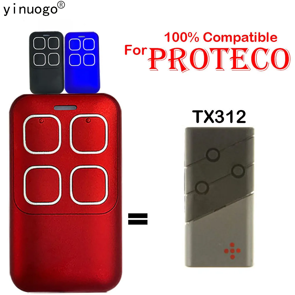 

PROTECO TX312 Garage Door Remote Control Electric Door Control 4 Channel Remote Control Door Opener Wireless Transmitter Key Fob