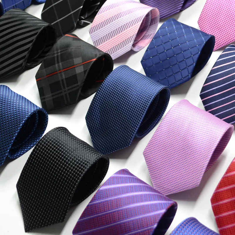 

Men Business Solid Color Stripe 8C Arrow Jacquard Neck Tie Formal Occasion Uniform Shirt Ties Clothing Accessories