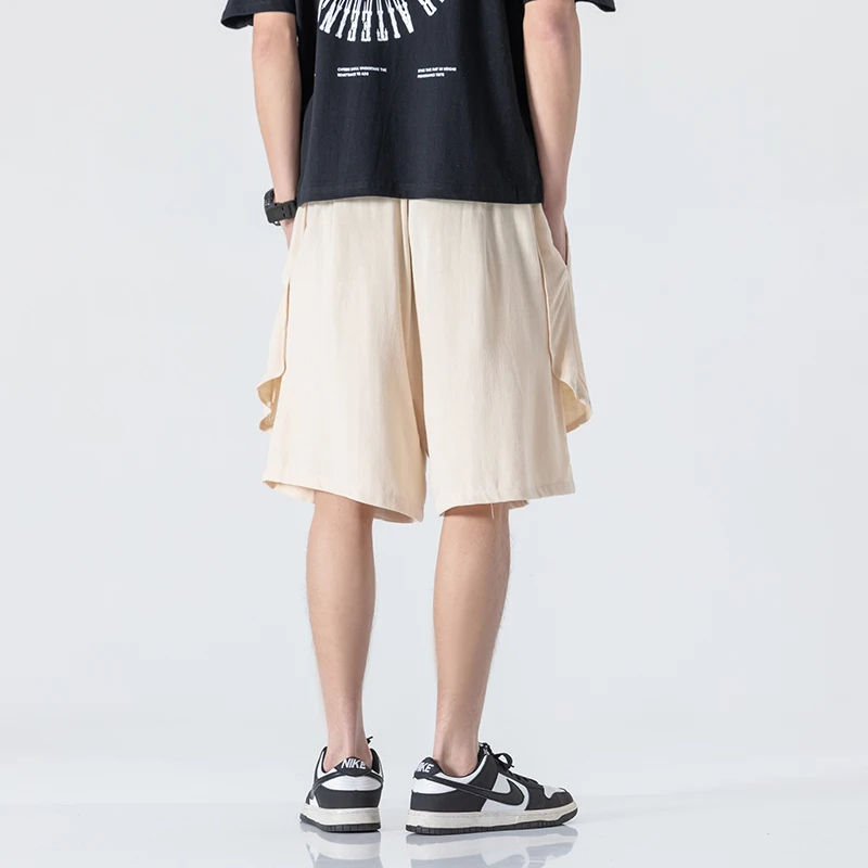 Шорты мужские из хлопка и льна в китайском стиле Повседневная пляжная спортивная