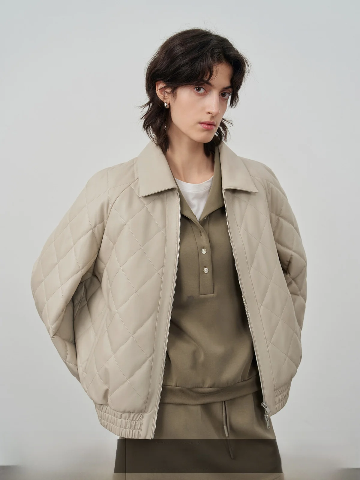 Sinbos Frost Grid импортное пальто из овчины женская куртка в клетку 2024 осенне-зимняя