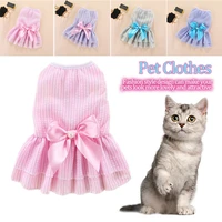 pet dress bow princess suit spring summer autumn fabric comfortable soft and easy to wash