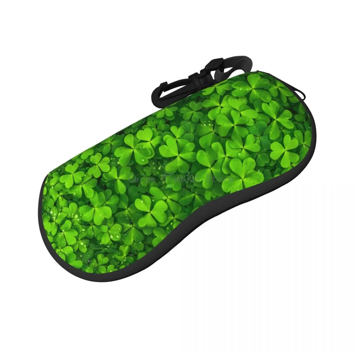 

St Patricks Day Horizontal Glasses Case Field of Shamrocks Reading Key Chain Sunglasses Pouch Cute Male Female Eyewear Box