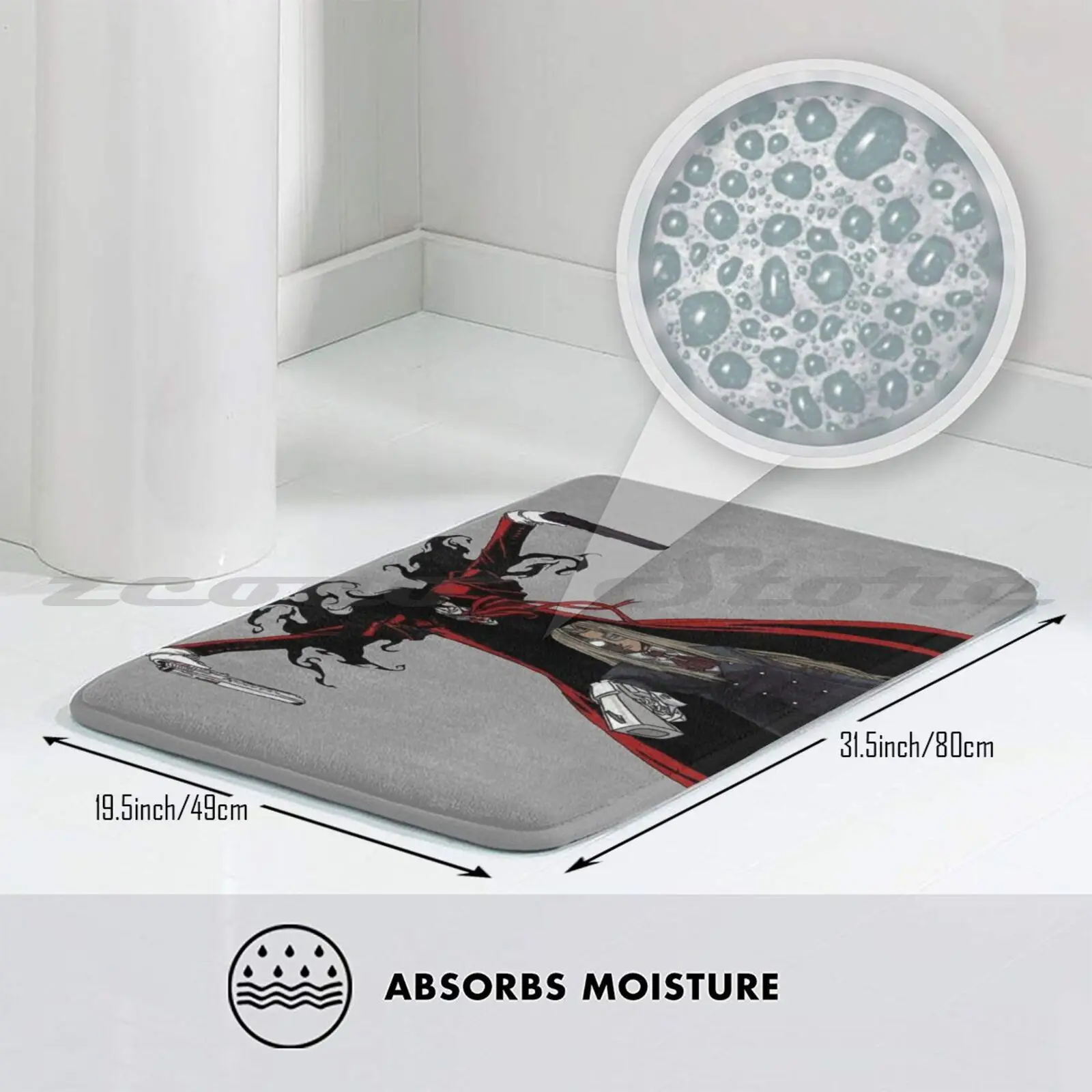 Коврик Hellsing с водой нескользящий дверной коврик Хеллсинг Алукард аниме японская