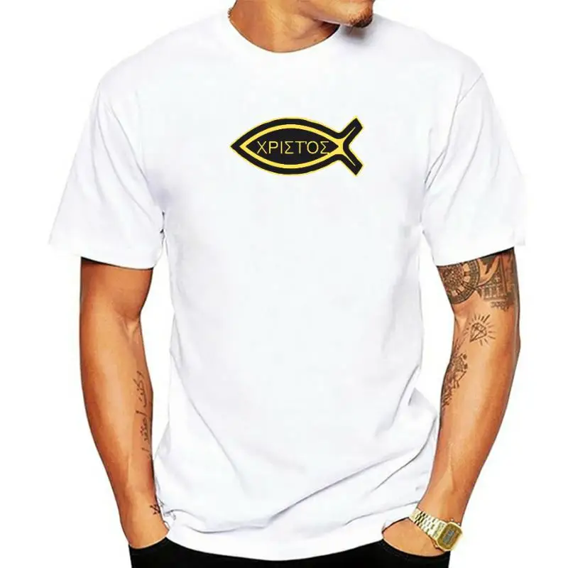 

Christian Tshirt Funn Christ Fish Print T Shirt Women Men Faith Top Fashion Casual Streetwear Unisex Oversized T-shirt Camisetas