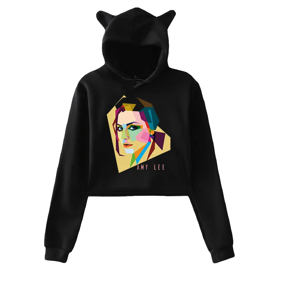 

Amy Lynn Lee Hoodie Sweatshirts Crop top Hoodie Pullovers Printing Singer for Girls Cat Ear Youth Streetwear Clothes