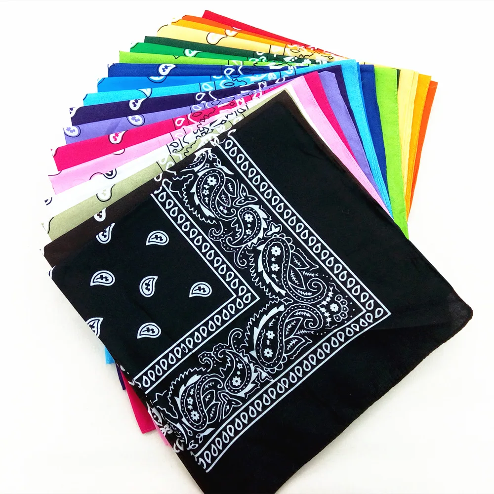 

2020 Summer Scarf Bandana Women Hip-hop Men Bandanas Paisley Fashion Square Scarf Hair Headwear Neck Wrist Motorcycle Scarves