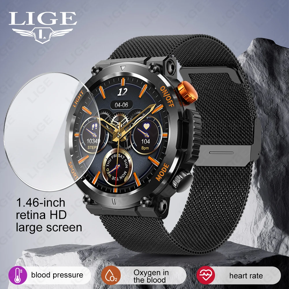 Смарт-часы LIGE мужские спортивные с Bluetooth 2024 + коробка