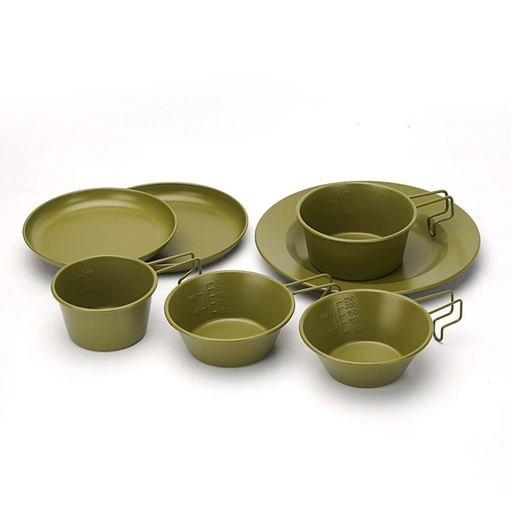

Camping Pasta Plate Tableware Black/Green Outdoor Cookware Cooking Pan Picnic Dish 22.7x2.3cm / 8.9x0.9in/18x2cm / 7.1x0.8in