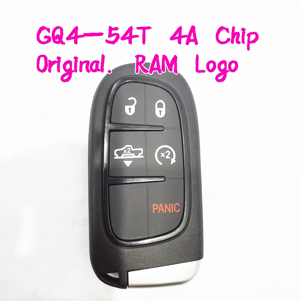 

Original For Dodge RAM 4+1 Button 433MHZ Smart Remote Key GQ4-54T With 4A Chip