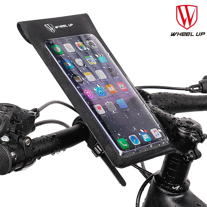 

WHEEL UP Bicycle Handlebar Adjustable Phone Storage Holder Bike Super Waterproof for Phones Smaller Than 6.7"