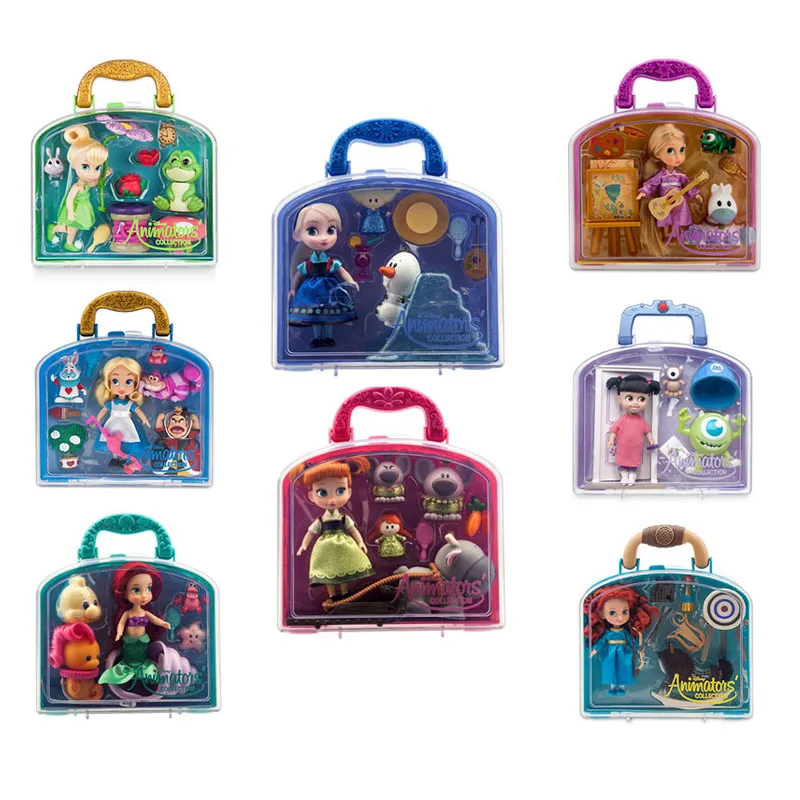 

Anime Dicsney Rapunzel Princess Dolls Girl Pretend Play Frozen Simulation Doll Change Game Portable Box Kids Toy Kawaii Gifts