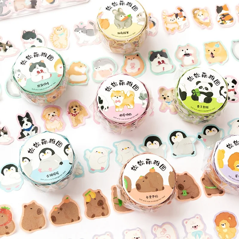 Фото 24PCS/ лот KAWAII CAT пингвин панда наклейки ленты милые скрапбук DIY дневника декоративные канцелярские наклейки альбом STICK LABEL №2
