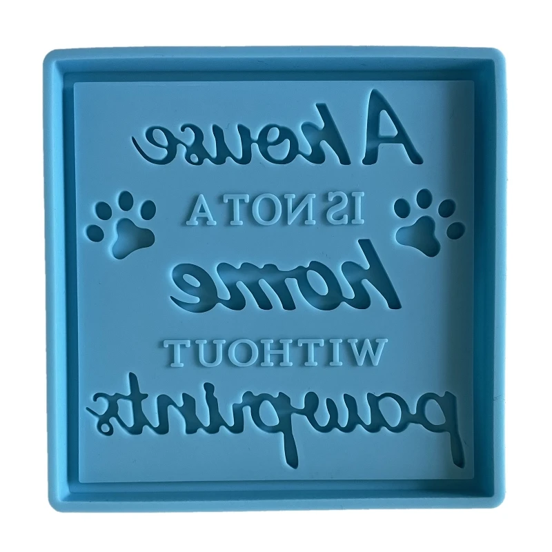 

Paw Print Coaster Epoxy Resin Mold Cup Mat Silicone Mould DIY Crafts Tools Cups Mats Making for Dog Home Decoration Blue
