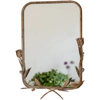 iron vintage flower makeup mirror comb makeup table mirror wall hanging hallway living room bedroom palace style decorative