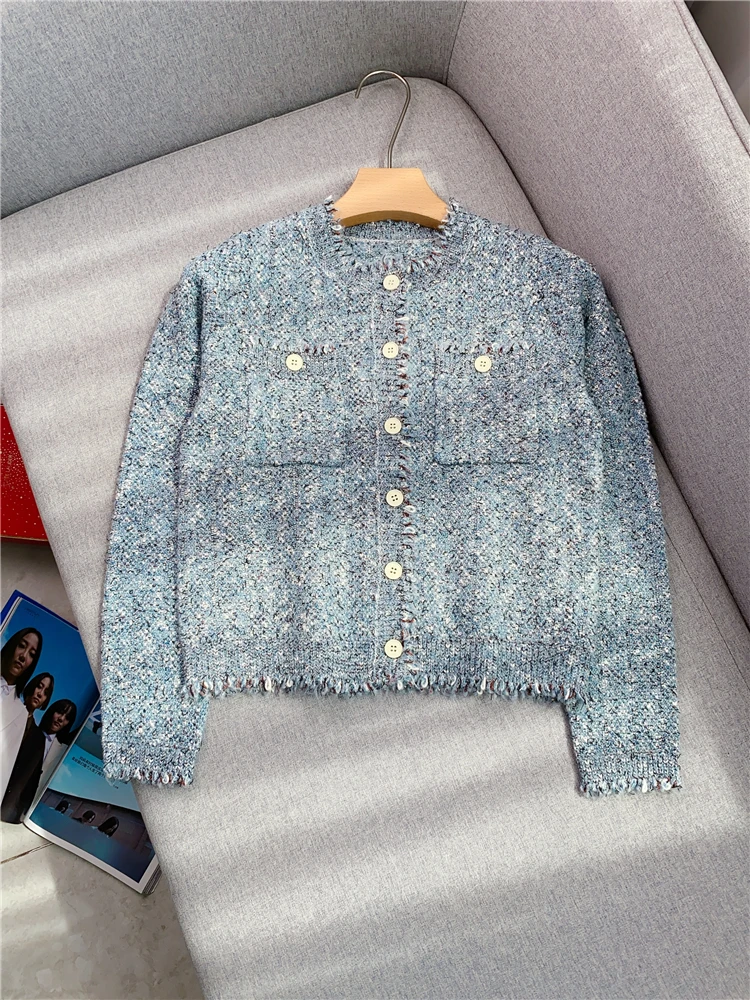 Рисунок 2 - Женский твидовый вязаный кардиган для офиса